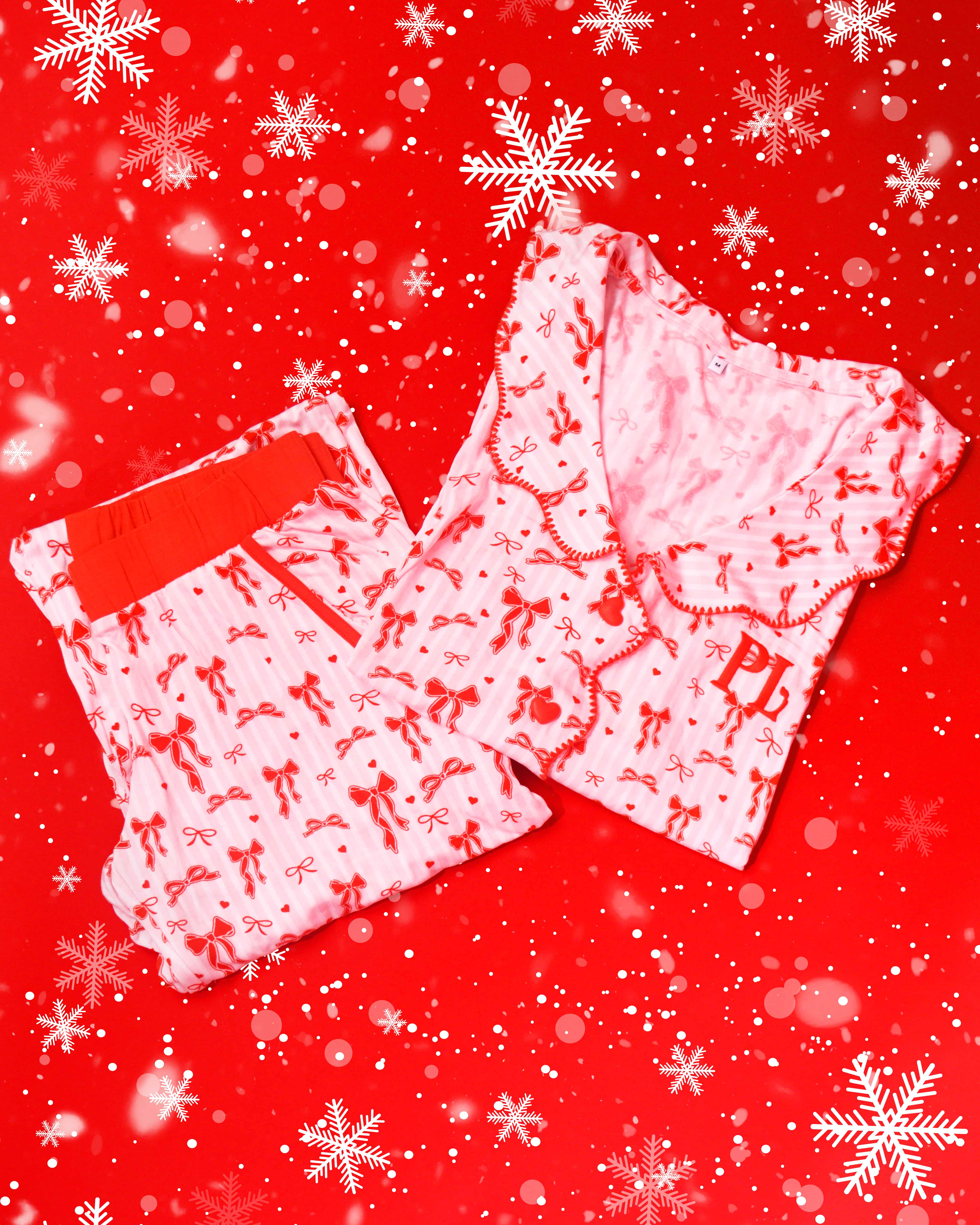 Women's Christmas Bow Pyjama Trouser Set - Image 3